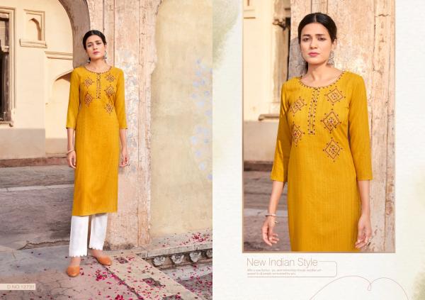 Kalaroop Pili 4 Designer Embroidery Kurti